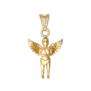 9ct YG Plain Small  Angel Pendant