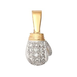9ct YG Cz Right Boxing Glove Pendant