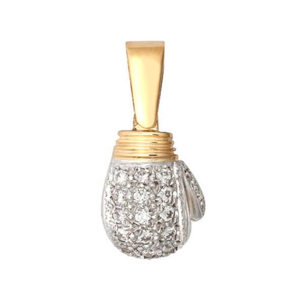9ct YG Cz Right Boxing Glove Pendant