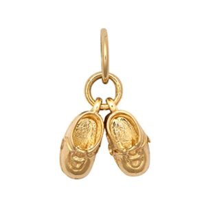 9ct YG Pair of Baby Shoes Charm Pendant