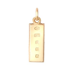 9ct Yellow Gold Ingot Gold Bar Pendant