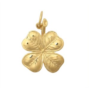 9ct Yellow Gold Four Leaf Clover Pendant