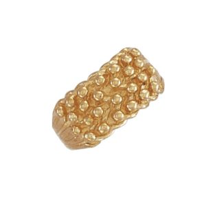 9ct YG 4 Row Woven Back Keeper Ring P