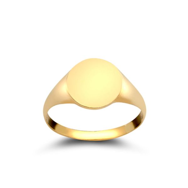 9ct YG Plain Oval Signet Ring L