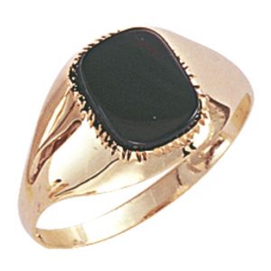 9ct YG Cushion Onyx <br> Ring X