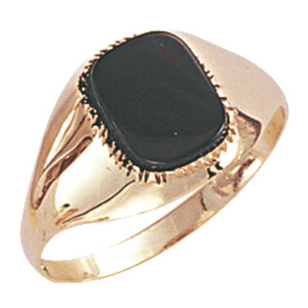9ct YG Cushion Onyx <br> Ring X
