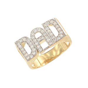 9ct YG Cz Dad <br>Ring X