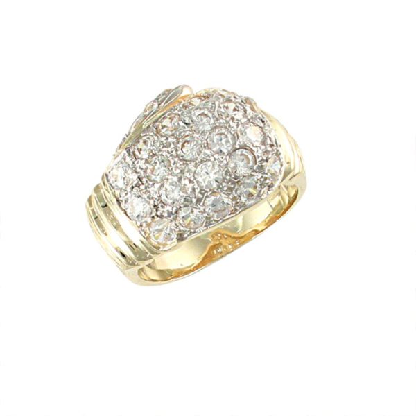 9ct YG Cz Boxing Glove Ring Z