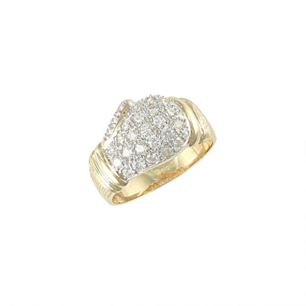 9ct YG Cz Boxing Glove Ring Z