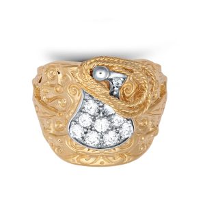 9ct YG Cz Saddle <br>Ring Z